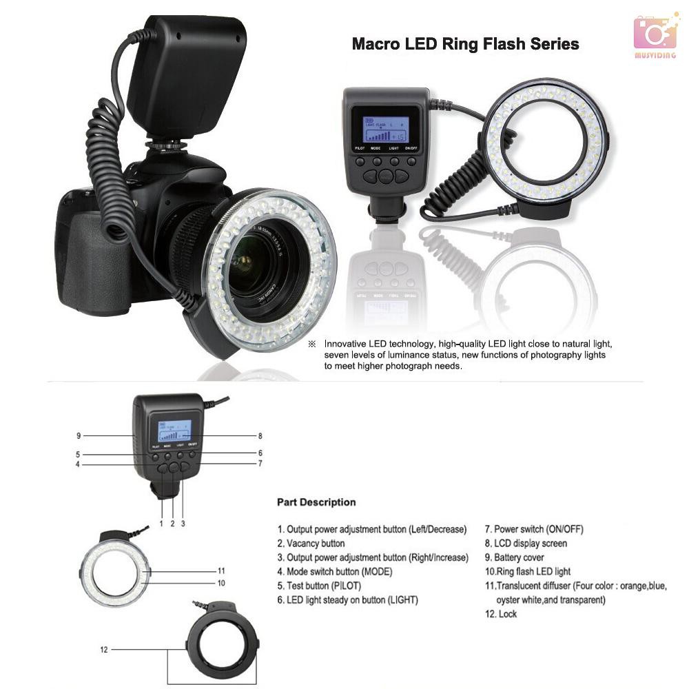 Đèn Flash Tròn Andoer Rf-550D Macro 48 Led Cho Máy Ảnh Dslr