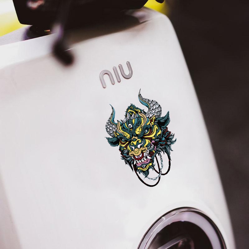 JDM phản quang Xe máy Sticker trang trí cơ thể đầu lâu Decal Wolf Scratch Cover Stickers