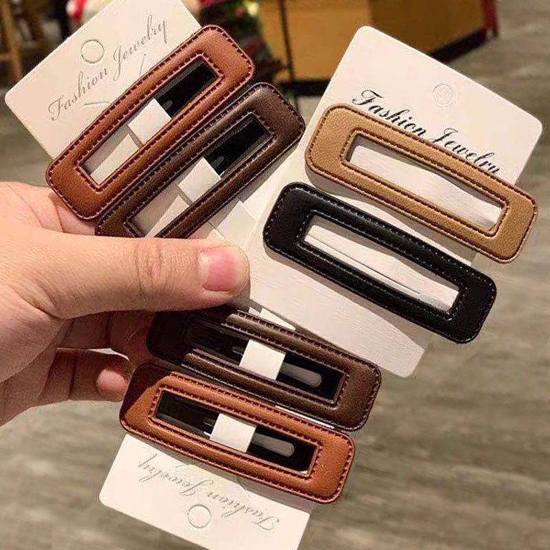 Kẹp tóc da PU phong cách Hàn Quốc độc đáo cho nữ