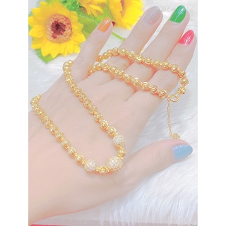 Dây chuyền 3 bi đính xoàn mạ 18k cao cấp p1155
