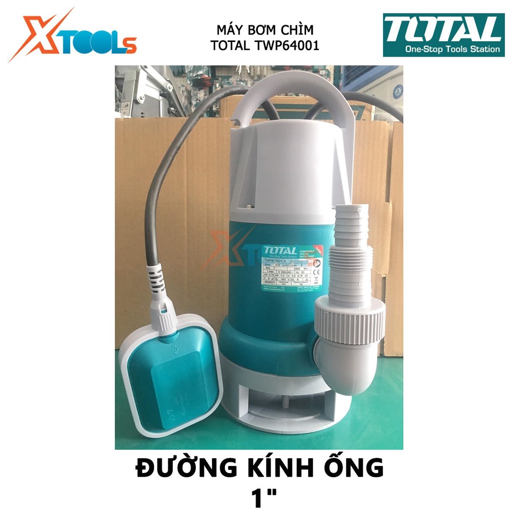 Máy bơm chìm nước sạch TOTAL TWP64001 máy bơm thả chìm tự động 220V, Công suất đầu vào 400W, hút nước cống, nước tù đọng