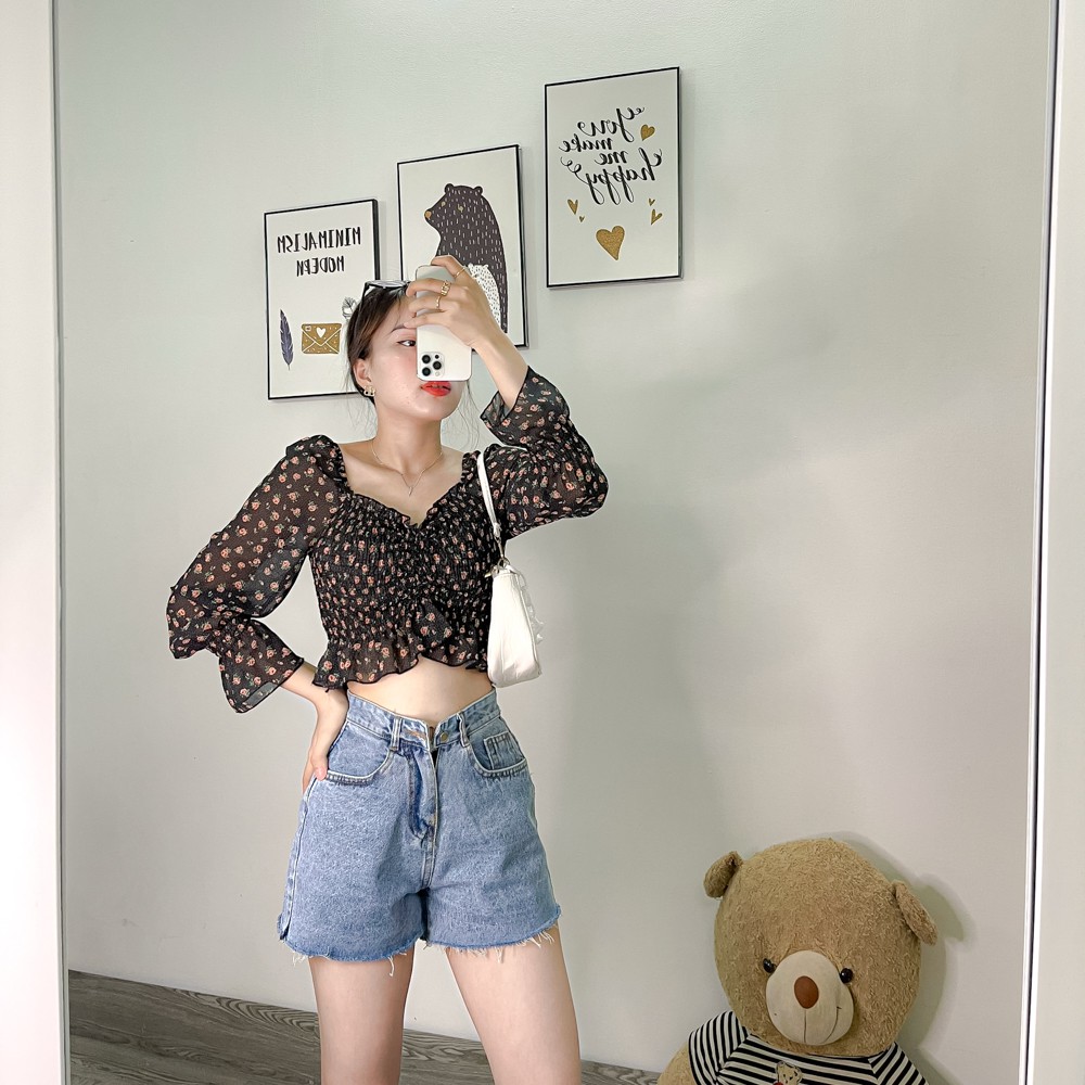 (Siêu Rẻ) Quần Jeans Nữ Short TườngVy Màu Xanh Basic Đủ Size
