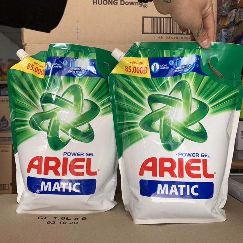 Combo 2 Túi Nước Giặt Ariel Matic Đậm Đặc 3,5kg /x2 (mầu xanh lá)