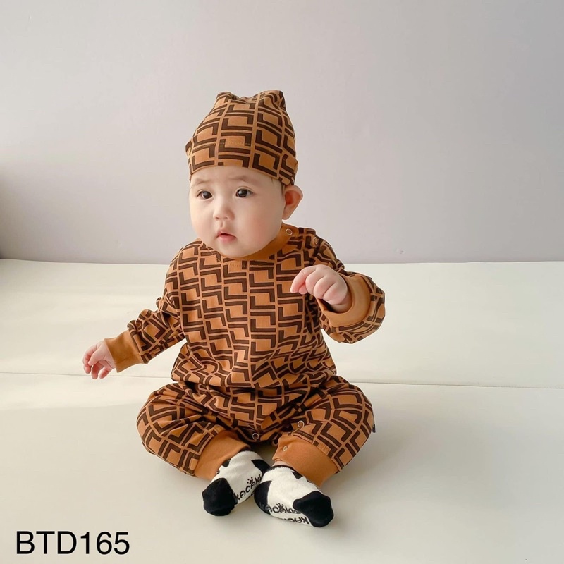 Bộ body cho bé sơ sinh, bộ liền quần hàng nỉ cotton cao cấp sang xịn cho bé từ 6-16 kg