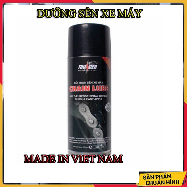 CHAI XỊT BÔI TRƠN SÊN THUNDER CHAIN LUBE ( MADE IN VIET NAM CHÍNH HÃNG)