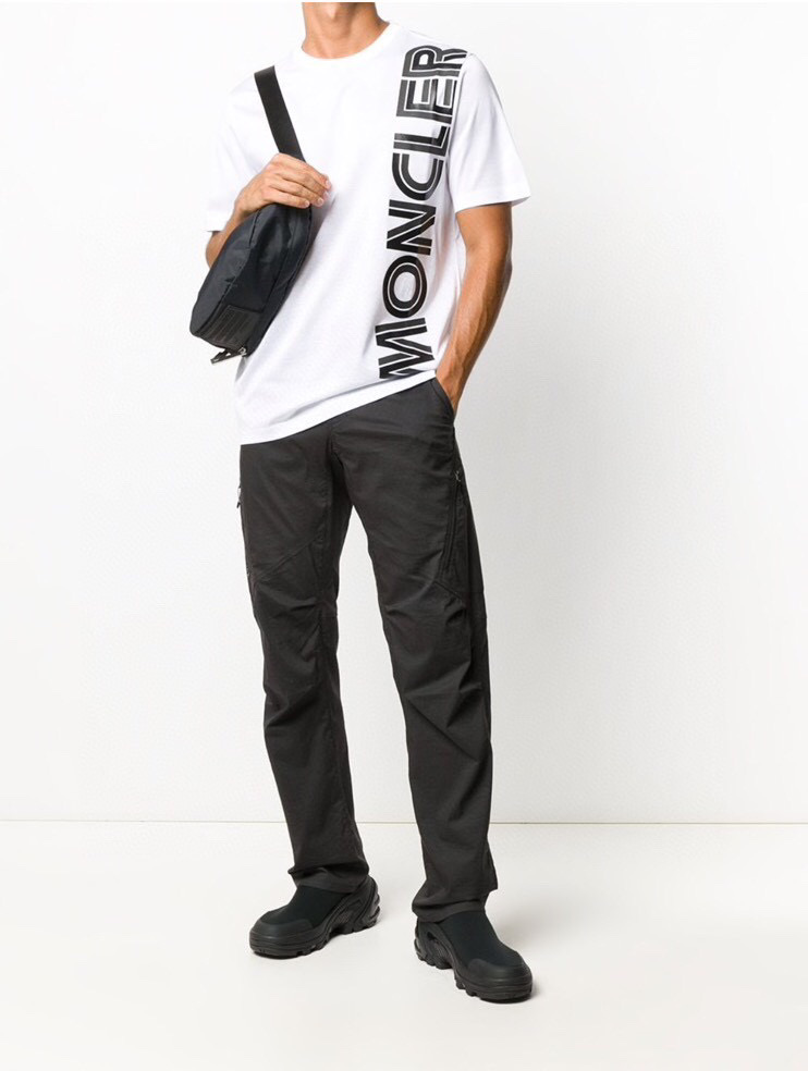 m0ncler Summer 2020 male short sleeve T medaka round neck printed logo in white lettering casual personality