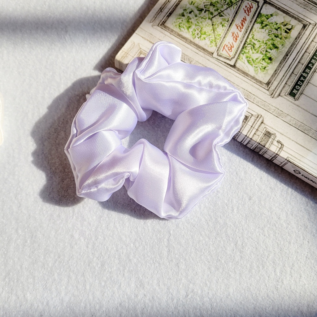 Scrunchies dây buộc tóc vải lụa satin, dây cột tóc thời trang cho nữ - Meiisan