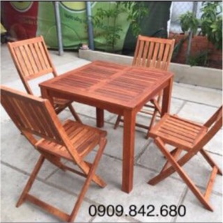 FREE SHIP!!! Bàn ghế ngoài trời 80x80xH74cm