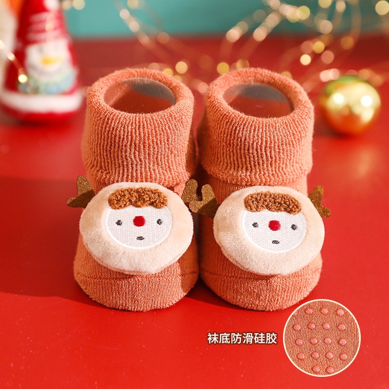Vớ dày họa tiết Giáng sinh dễ thương cho bé từ 0-12 tháng tuổi