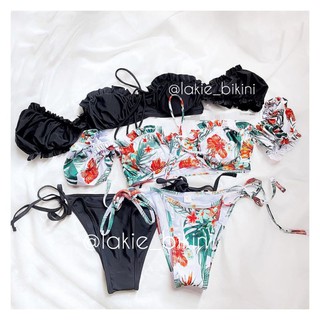Bikini Đồ Bơi Nữ Tay Phồng Phối Ren Tay Rời Bèo Sexy Tôn Dáng