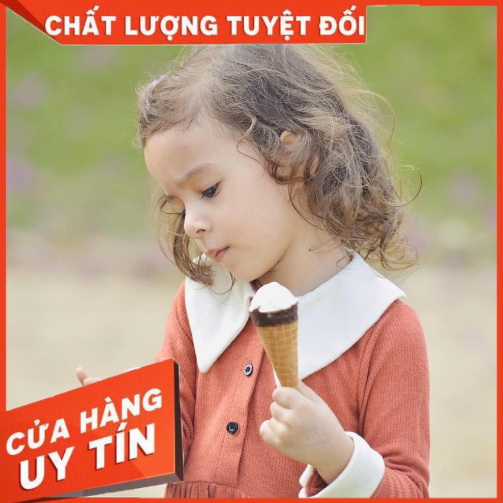 Chính hãng Đầm bé gái_Váy len dài tay phối cổ HAKI HK500 _Tuyên sỉ