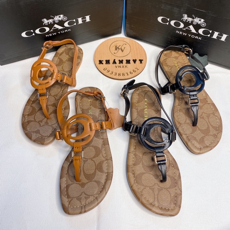 sandal quai kẹp Coach