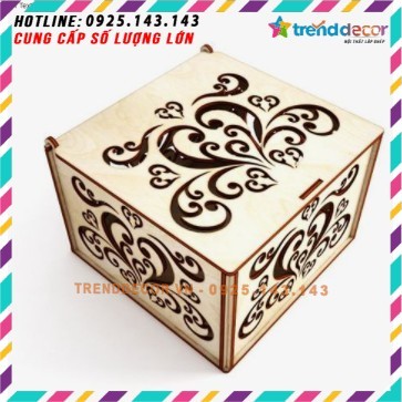 Hộp quà gỗ hộp quà tặng dịp lễ tết đẹp sang trọng thiết kế theo yêu cầu quà tặng ý nghĩa Trenddecor mẫu 06