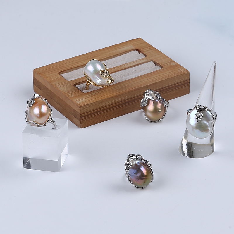 Thời Trang Nhẫn Ngọc Trai baroque Tự Nhiên Nhiều Màu Sắc Phong Cách Cổ Điển Cho Nữ