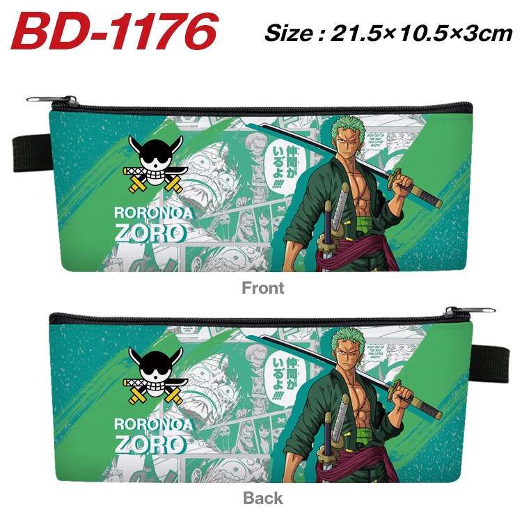 Túi Đựng Bút Mini Bằng Da PU In Hình One Piece Luffy Roronoa Zoro Law Làm Quà Tặng Cho Học Sinh