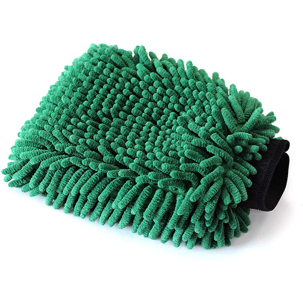 Găng tay rửa xe siêu mềm màu XANH sợi Microfiber giữ bọt MaxShine Crazy Micro-Chenille Wash Mitt 24x17cm 1120003G