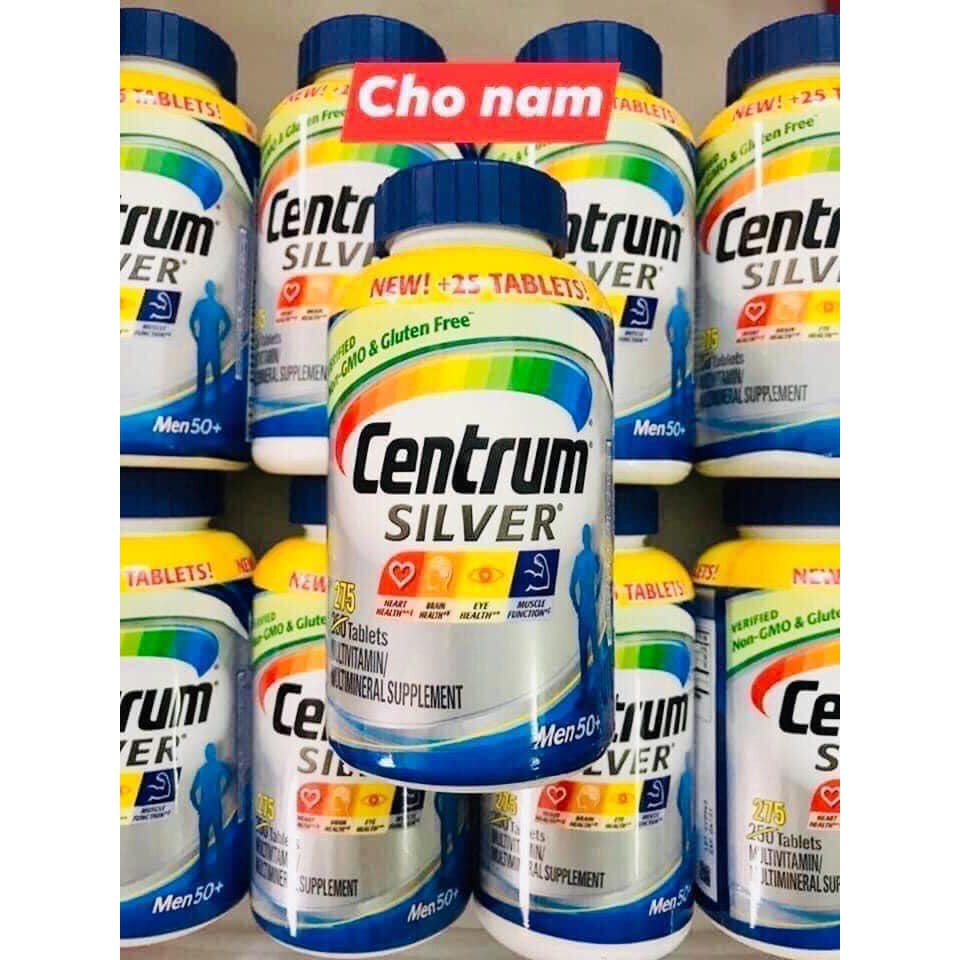 Viên Uống Tổng Hợp VITAMIN Centrum SILVER Cho Nam Nữ TRÊN 50 tuổi 275 Viên