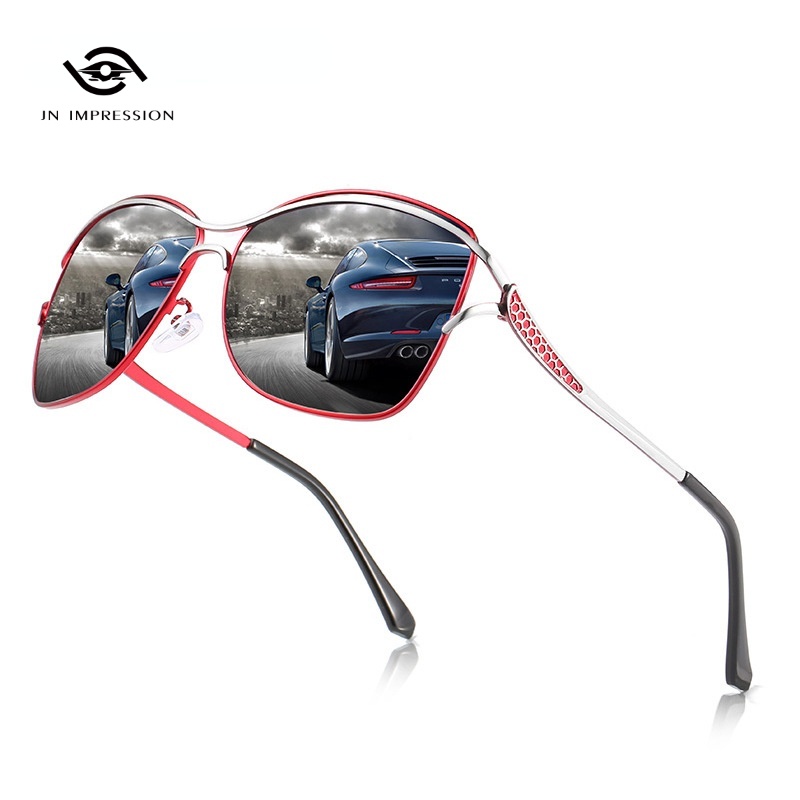 JN IMPRESSION Kính râm phân cực dành cho nữ Người lái xe ô tô Kính nhìn ban đêm Chống lóa Kính râm lái xe đạp phân cực