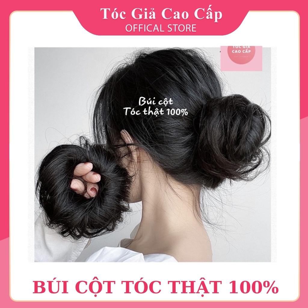 Tóc giả búi xoăn ❤️ TÓC THẬT 100% ❤️ tóc thật cao cấp