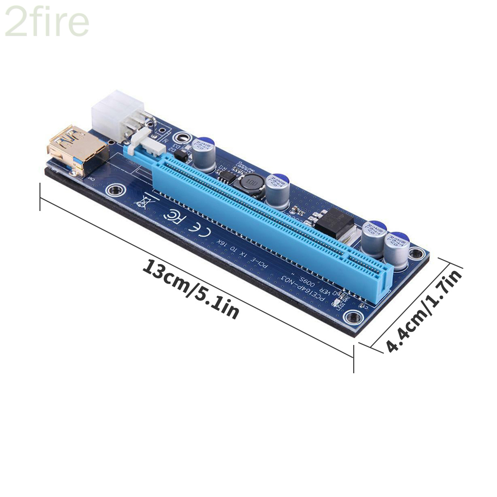 PCI-E Riser Board USB 3.0 PCI-E Extender Board GPU 1x to 16x Adapter Board with 6pin Interface