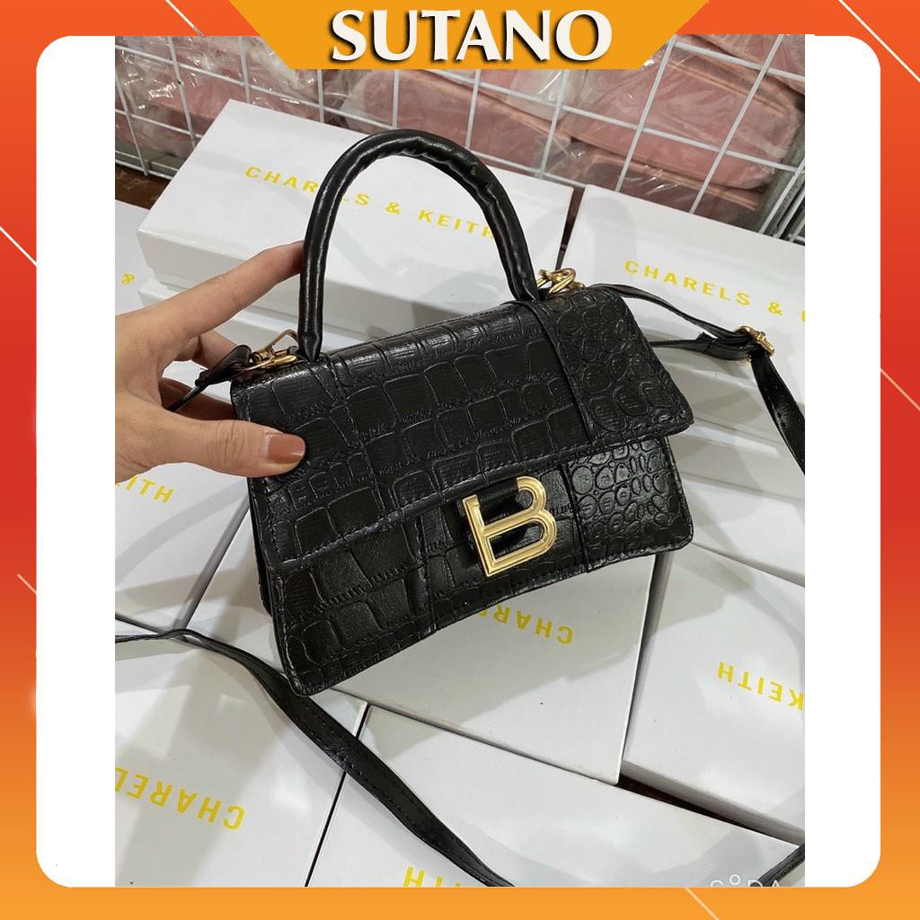 [Mã FAMAYWA2 giảm 10K đơn 50K] Túi xách đeo chéo nữ da rắn khóa chữ B sang chảnh T252 | BigBuy360 - bigbuy360.vn