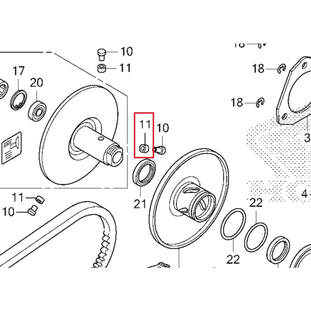 Bộ chốt con lăn buly nồi xe ga Honda AB, SH, Vision, SH Mode, PCX, Lead, hàng din Honda mới 100%