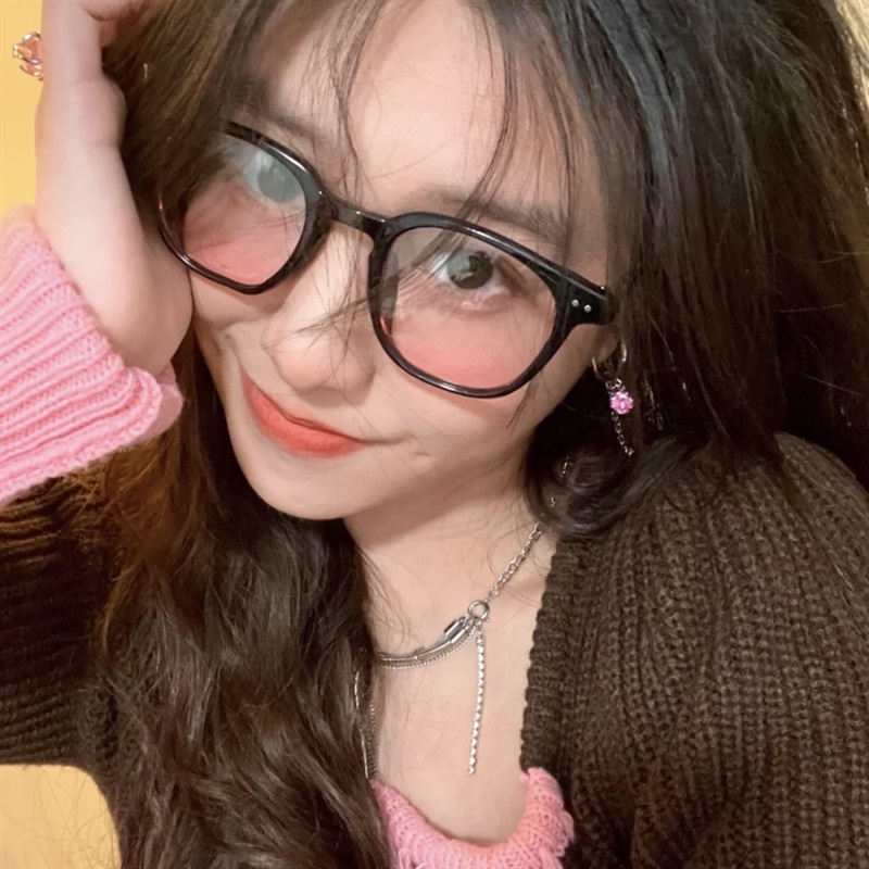 Mắt Kính Má Hồng Gọng Đen Đơn Giản Thời Trang Dành Cho Nữ