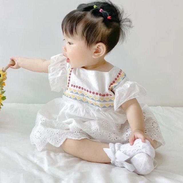 BODY VÁY XINH CHO BÉ NGỰC THÊU