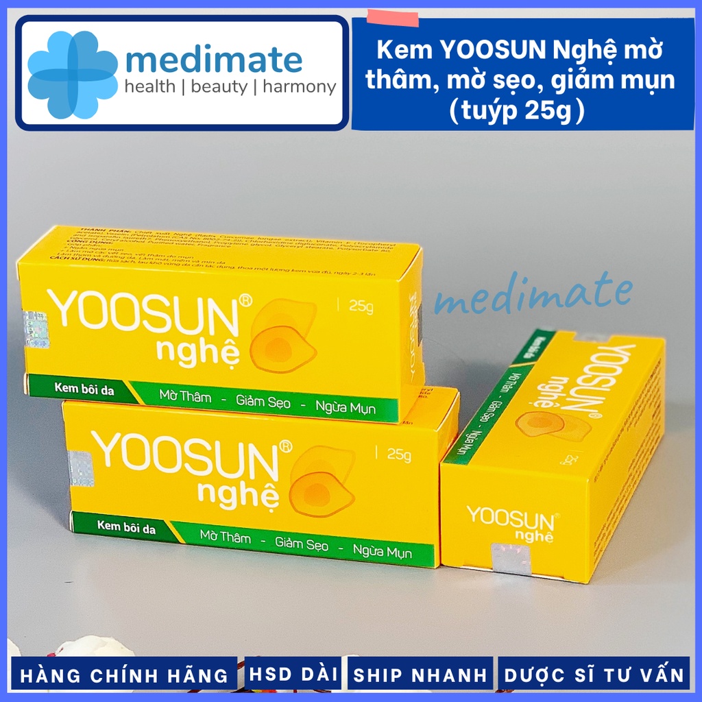 Kem YOOSUN Rau má giảm mụn dịu ngứa, Kem YOOSUN Nghệ mờ thâm mờ sẹo mụn (Tuýp 25g)