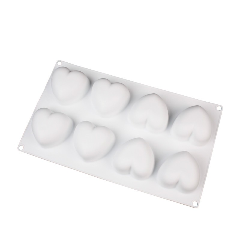 8 Khoang Khuôn Silicon Hình Trái Tim Pháp Mousse Bánh Khuôn Lễ Tình Nhân Món Tráng Miệng Thạch Khuôn Socola Handmade Xà Phòng Nến Khuôn Tự Làm Khuôn Nướng Bánh