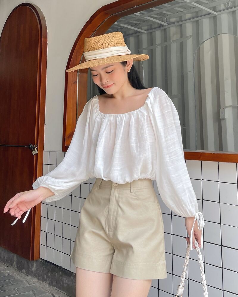 Quần short kaki lưng cao MIEU - HA01 | BigBuy360 - bigbuy360.vn