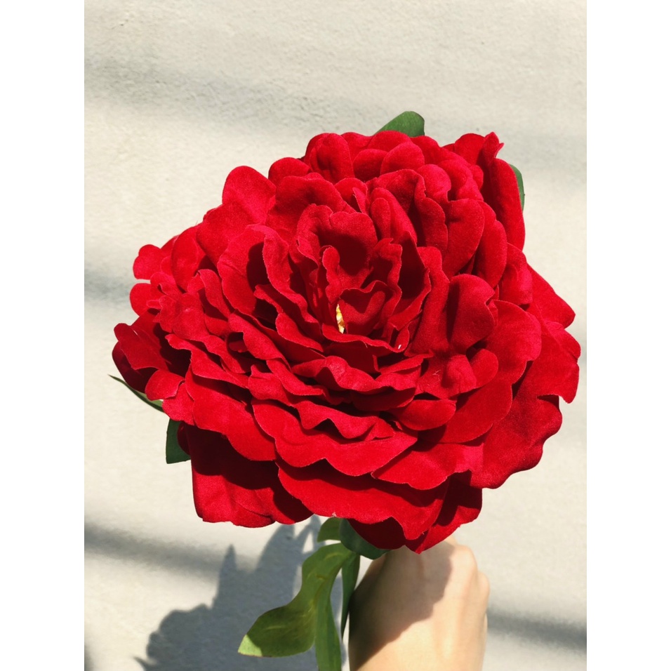 Hoa lụa đẹp 🌺 Hoa giả Mẫu Đơn bằng vải nhung giống thật hàng cao cấp