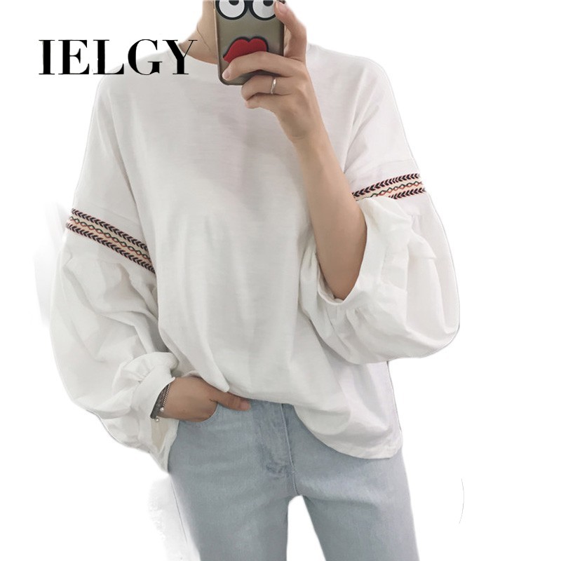 Áo thun IELGY nữ dài tay cổ tròn thời trang Hàn