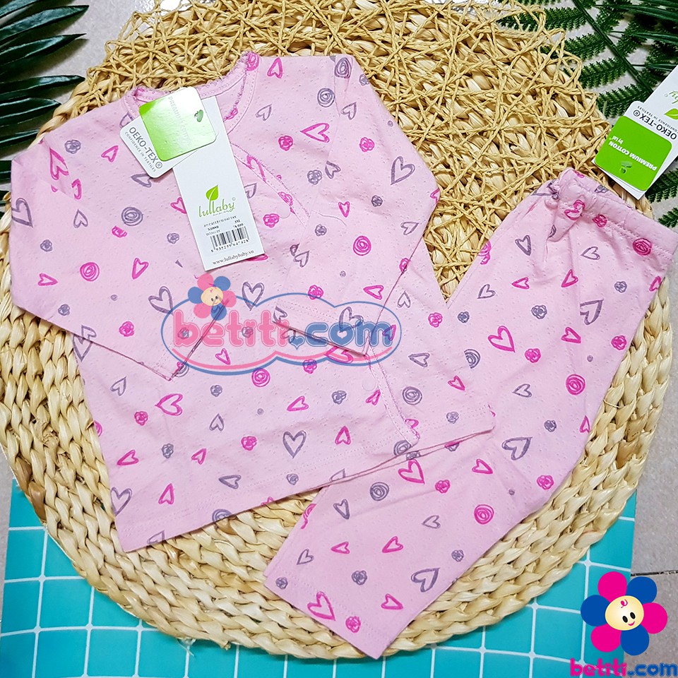 (LULLABY MỎNG) Bộ Quần Áo Dài Tay Sơ Sinh Cài Lệch Lullaby Chất PREMIUM COTTON