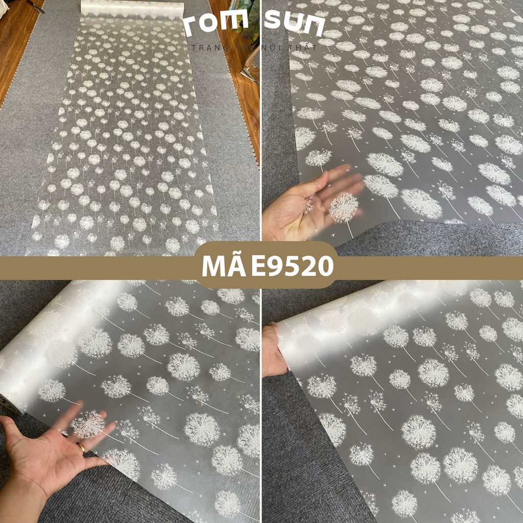 Giấy dán kính cửa sổ văn phòng mờ, decal dán kính chống nắng phù hợp phòng ngủ,phòng tắm hoa bồ công anh