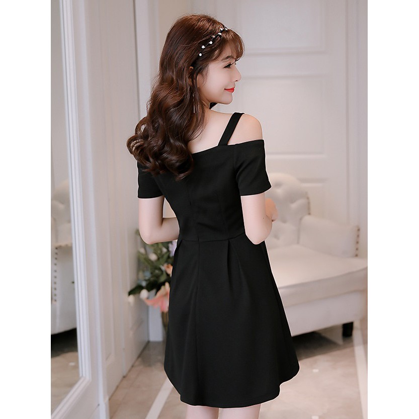 Đầm xòe nữ 2 dây, váy màu đỏ mặc tết dự tiệc cưới DA89