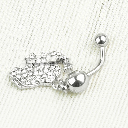 Khuyên rốn gắn phụ kiện hình voi đính đá cá tính cho nữ