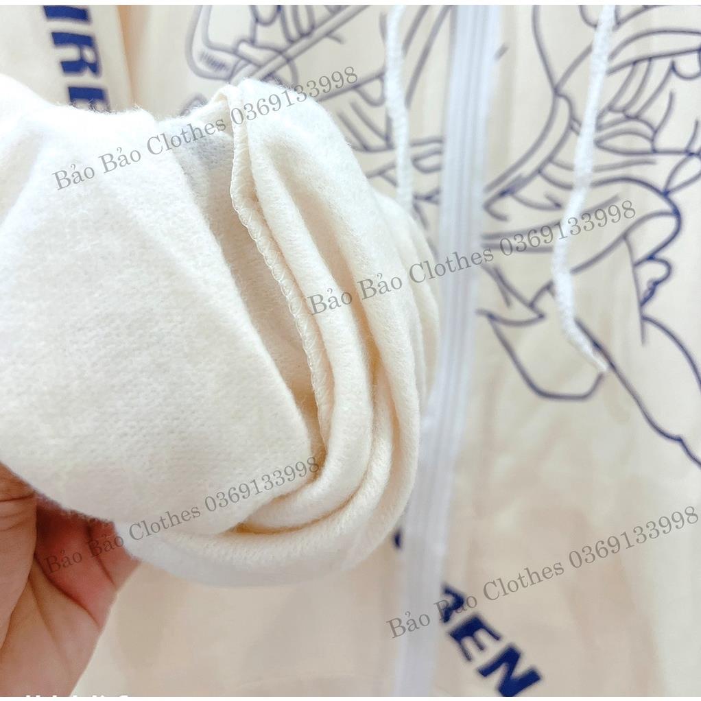 Áo Hoodie Dáng Rộng Thiên Thần Màu Be In Kín Chữ Nam Nữ Unisex Dáng Rộng Tay Bồng Ulzzang Hàn Quốc