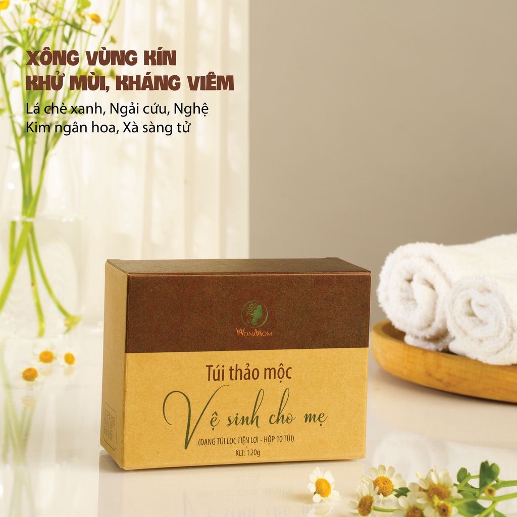 Thảo mộc xông vệ sinh vùng kín sau sinh WonMom Xông Vùng Kín Thơm Tho