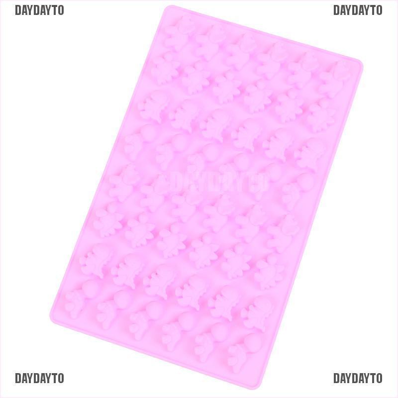 Khuôn Silicon Mềm 48 Lỗ Hình Khủng Long Làm Đá / Kẹo / Sô Cô La