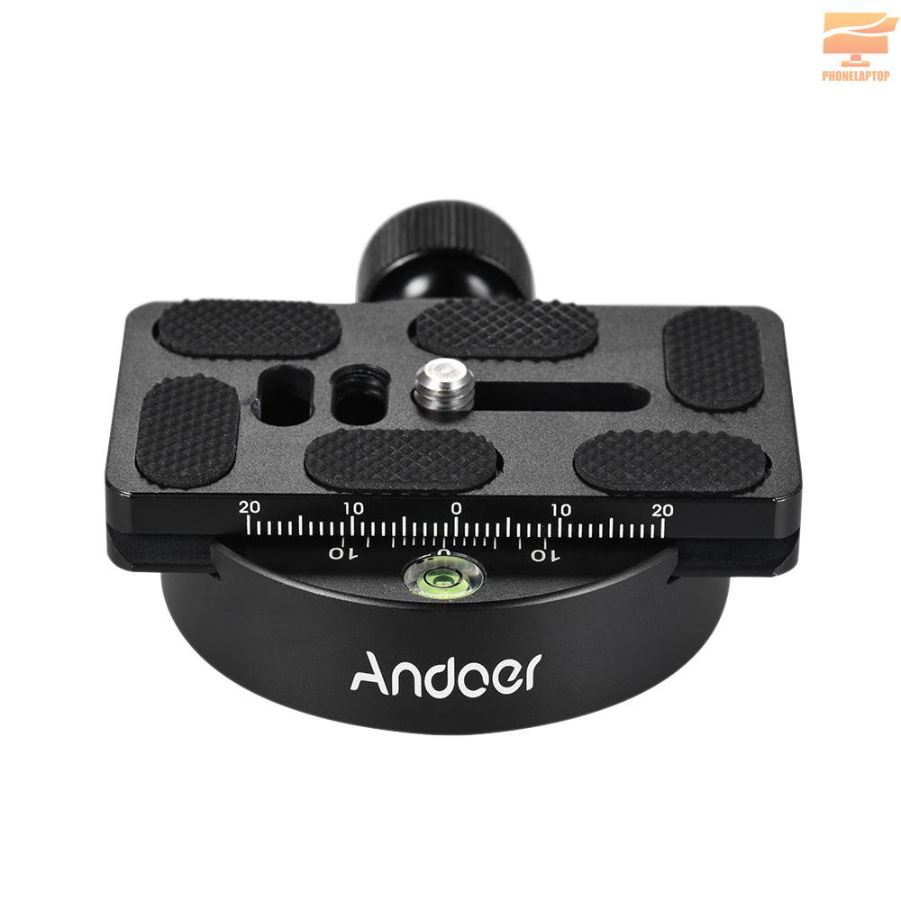 Lapt Andoer KZ-40 Universal Aluminum Alloy Tripod Head Disc Clamp Adapter w/ PU-70 Quick Release Plate Compatible for Arca Swiss