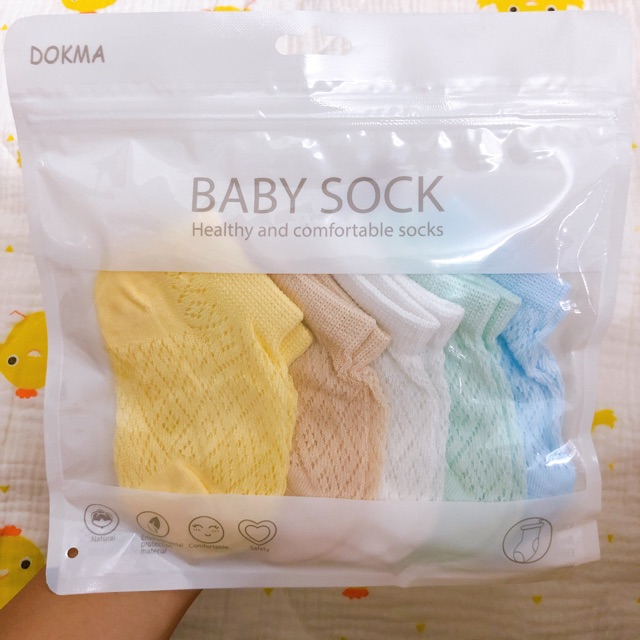 Set 5 đôi tất lưới Dokma cho bé size S-M - DS194