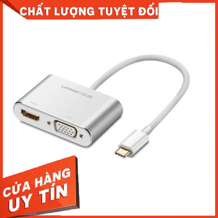 Cáp chuyển USB Type C To HDMI và VGA Chính hãng Ugreen 50317