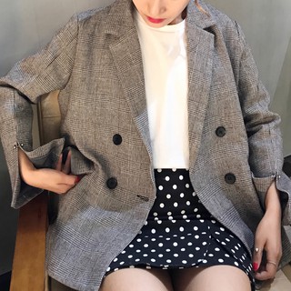 (ORDER) Áo blazer kẻ caro form rộng