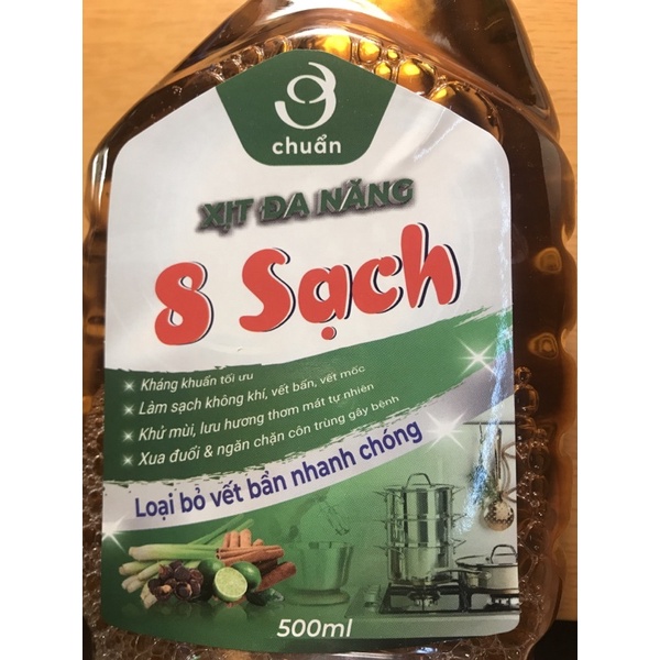Xịt đa năng thảo dược 8 sạch an thái hưng, kháng khuẩn, làm sạch, khử mùi, lưu hương,xua đuổi côn trùng