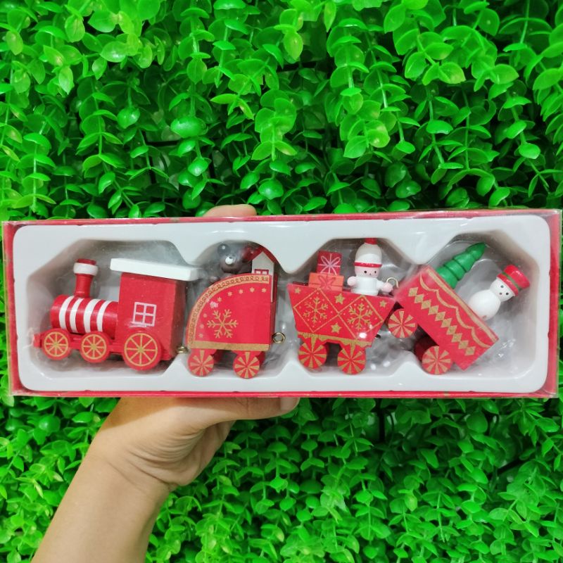 Xe Đồ Chơi Đoàn Tàu Xe Lửa Trang Trí Món Quà Xinh Phiên Bản Giáng Sinh, Marry Christmas, Noel Nhiều Màu Sắc