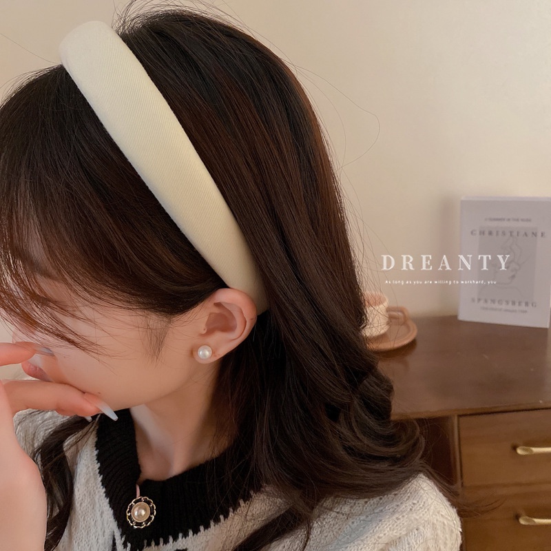 Băng Đô Cài Tóc Bằng Vải Xốp Họa Tiết Hoạt Hình Đơn Giản Thời Trang Hàn Quốc