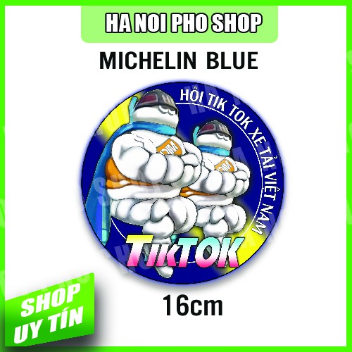 Tem TikTok MICHELIN BLUE, có ánh kim, chống nước (kèm quà tặng tem nhỏ 10k)