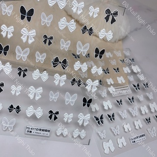 Sticker nail lụa nơ 5D LADURA