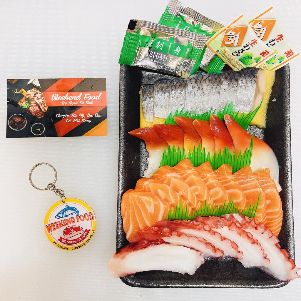 Sashimi set cá hồi - cá trích - sò đỏ - ảnh sản phẩm 9